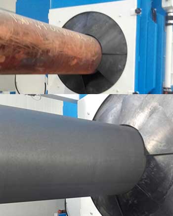 Shotblasting machine for pipes